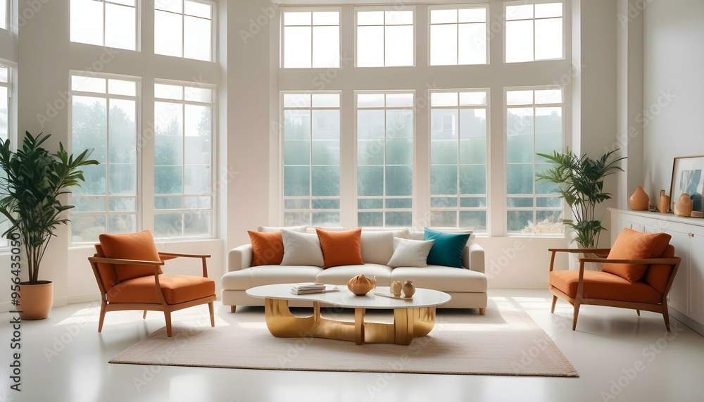 Fototapeta premium Photo interior modern design room 3d illustration