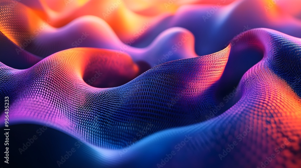 Abstract Purple Blue Gradient Wavy Texture Abstract Purple Blue Gradient Wavy Texture