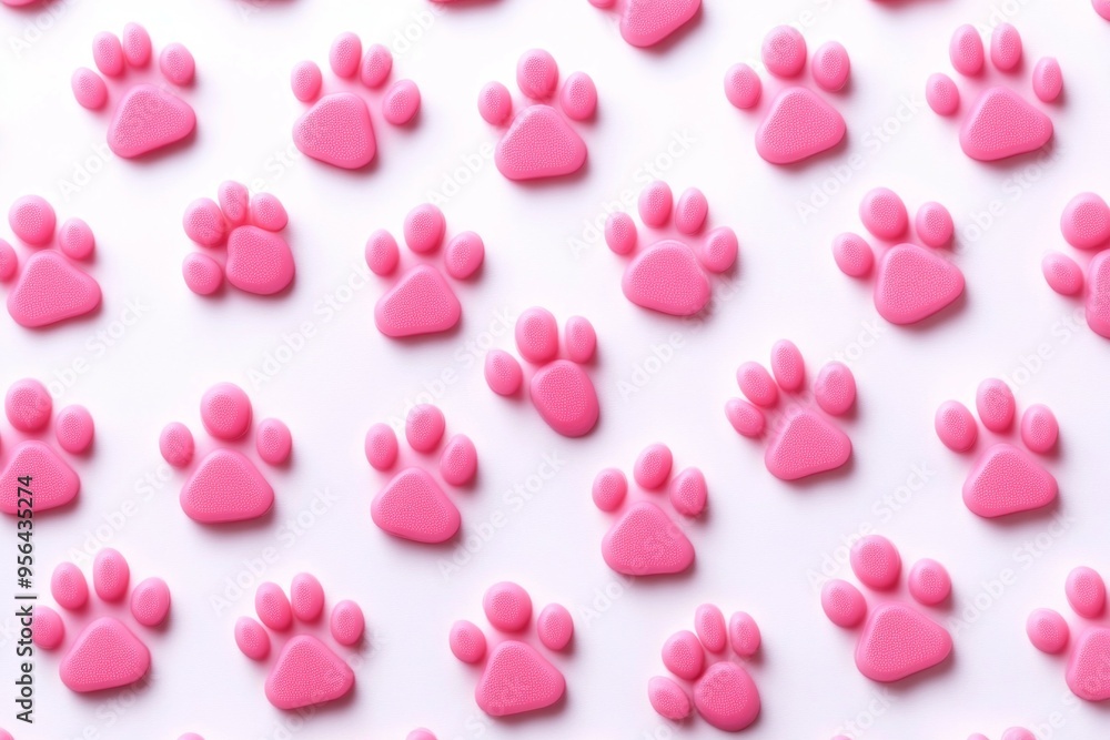 cute pink dog paw pattern prints cute pink dog paw pattern prints