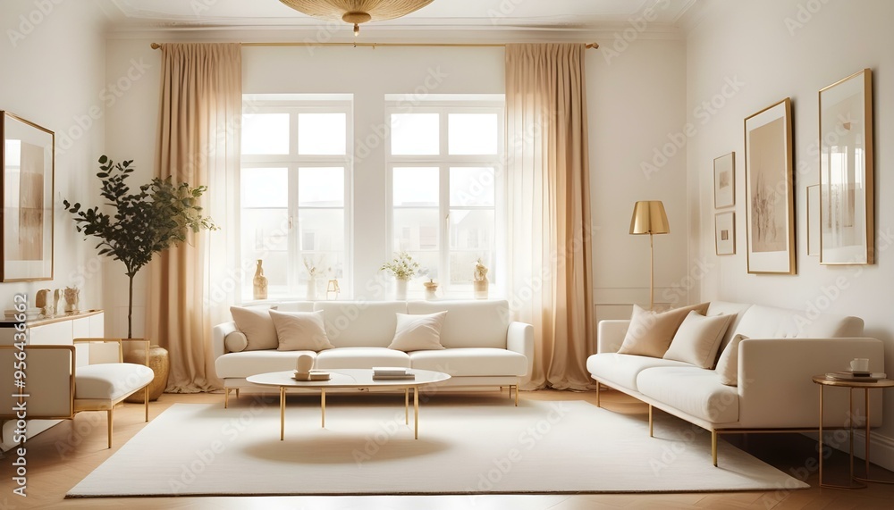 Fototapeta premium Photo interior modern design room 3d illustration