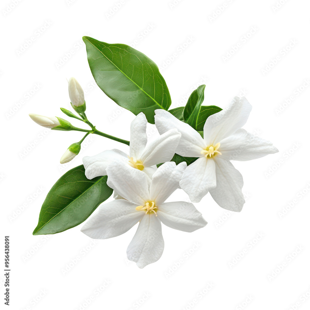 Obraz premium Night Blooming Jasmine flower object isolated on transparent png.