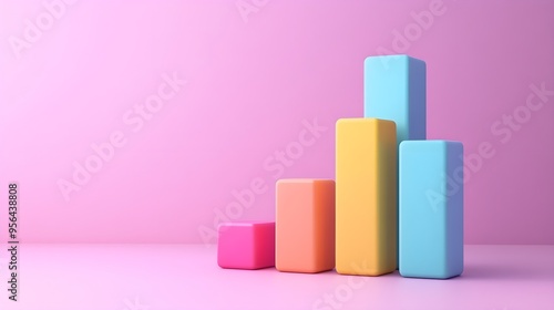 Colorful 3D Bar Chart on Pink Background Free Download Colorful 3D Bar Chart on Pink Background - GFXLoad