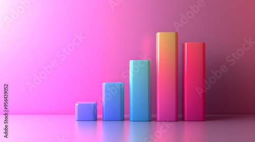 Colorful 3D Bar Graph on Pink Background Free Download Colorful 3D Bar Graph on Pink Background - GFXLoad