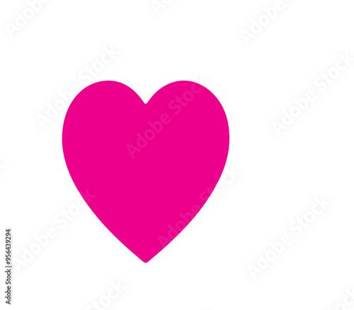 pink heart isolated on white background