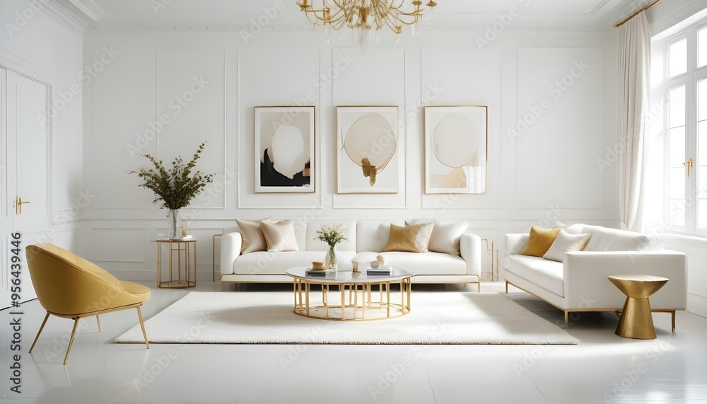 Fototapeta premium Photo interior modern design room 3d illustration