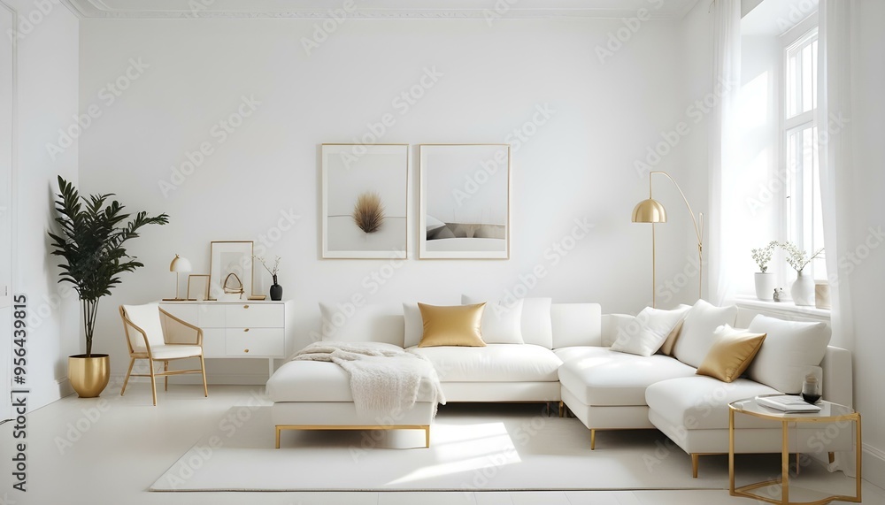 Fototapeta premium Photo interior modern design room 3d illustration