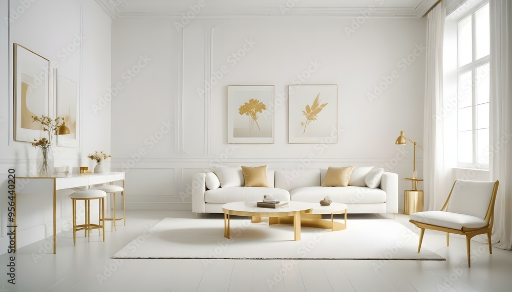 Fototapeta premium Photo interior modern design room 3d illustration