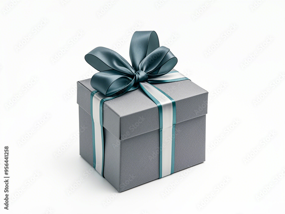 Grey gift box isolated on white background Grey gift box isolated on white background
