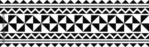 Polynesian tattoo tribal band design. Samoan tattoo tribal ornament border.
 Decorative seamless pattern.