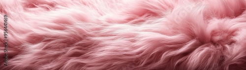 Close-Up of Soft Pink Fluffy Fur Texture Background for Design and Decoration