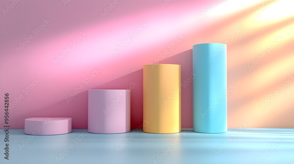 Minimalist Geometric Shapes on Pastel Background Minimalist Geometric Shapes on Pastel Background
