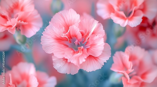 Pink garden carnation flower Dianthus caryophylla Beautiful shot of carnation red dianthus flower stock images : Generative AI