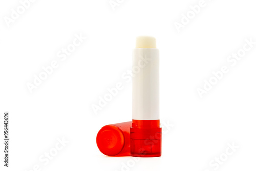 Lip Balm isolated on white background. Side view, close-up.