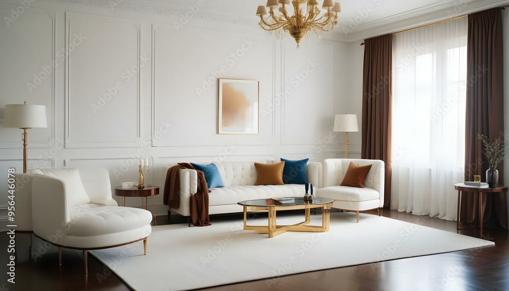 Fototapeta premium Photo interior modern design room 3d illustration