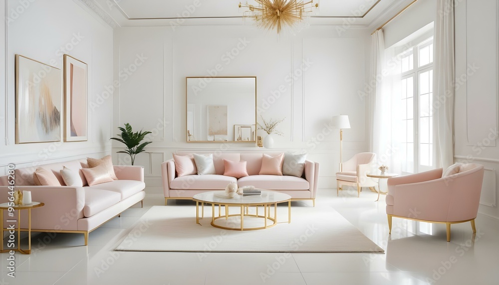 Fototapeta premium Photo interior modern design room 3d illustration