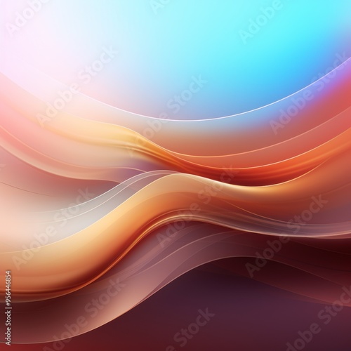 Gradient Coral background with hologram effect