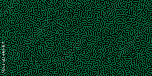 Turing reaction diffusion monochrome seamless pattern with chaotic motion. Abstract Turing organic wallpaper with background.  Abstract diffusion pattern with chaotic shapes. Vector illustration