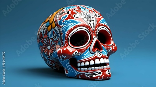 Colorful Sugar Skull Day of the Dead Decor