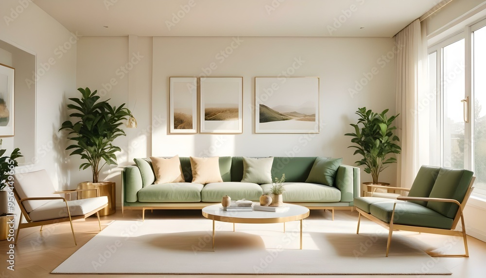 Fototapeta premium Photo interior modern design room 3d illustration