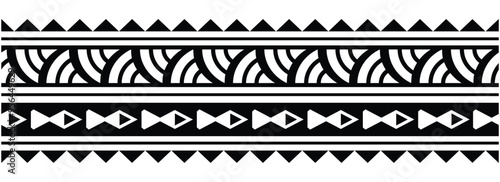 Polynesian tattoo tribal band design. Samoan tattoo tribal ornament border.
 Decorative seamless pattern.