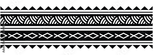Polynesian tattoo tribal band design. Samoan tattoo tribal ornament border.
 Decorative seamless pattern.