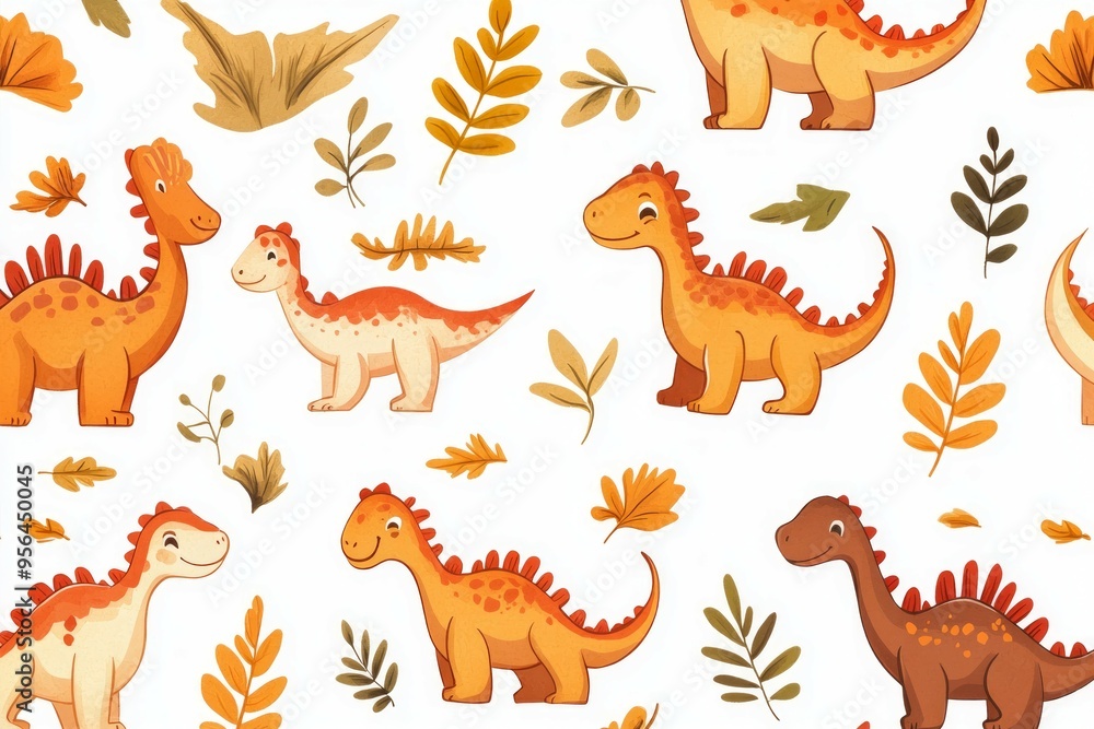 cute dinosaur set on a white background cute dinosaur set on a white background