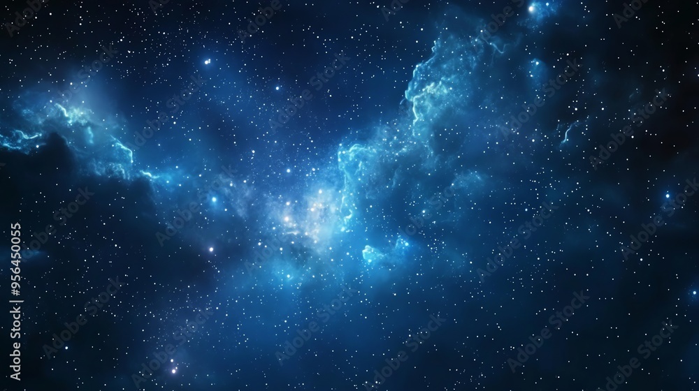 Naklejka premium A starry night sky with a faint nebula.