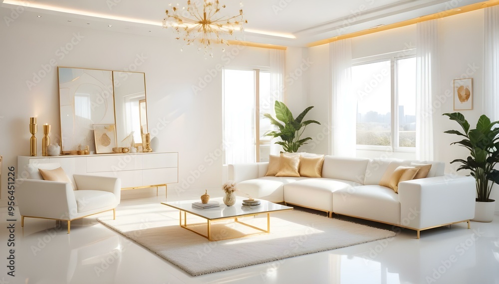 Fototapeta premium Photo interior modern design room 3d illustration