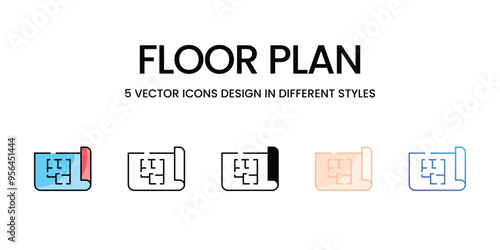 Floor Plan icons set ready to use vector icon stock illustration