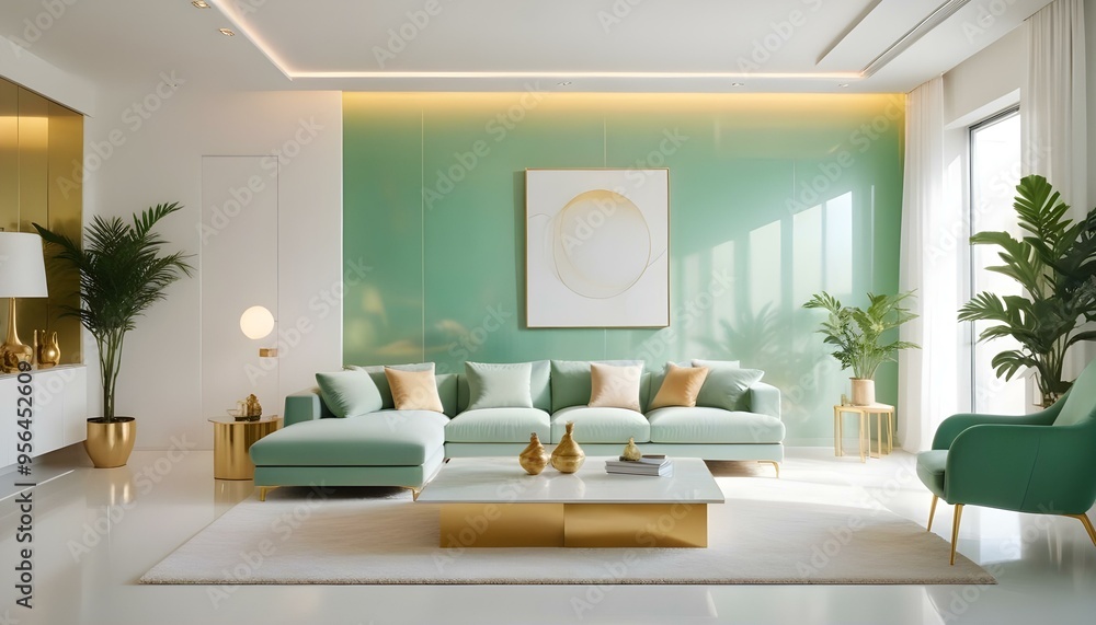 Fototapeta premium Photo interior modern design room 3d illustration