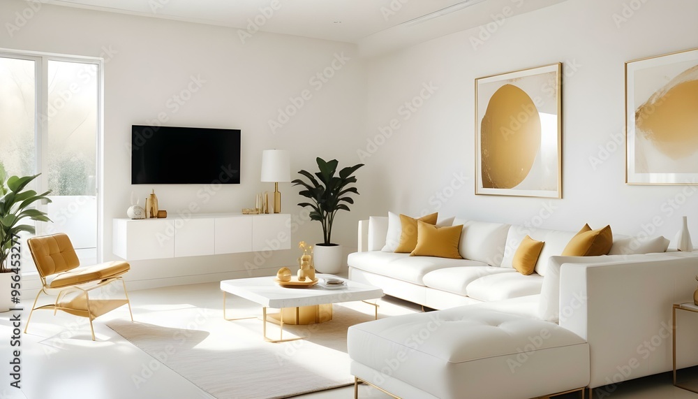 Fototapeta premium Photo interior modern design room 3d illustration