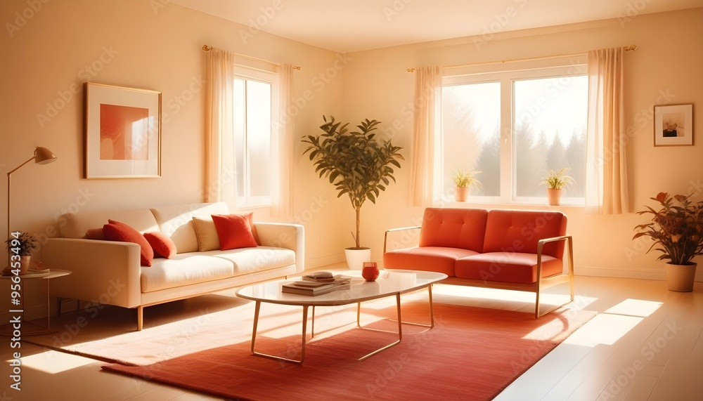 Fototapeta premium Photo interior modern design room 3d illustration