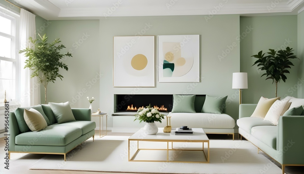 Fototapeta premium Photo interior modern design room 3d illustration