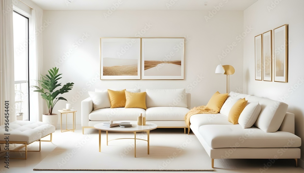 Fototapeta premium Photo interior modern design room 3d illustration