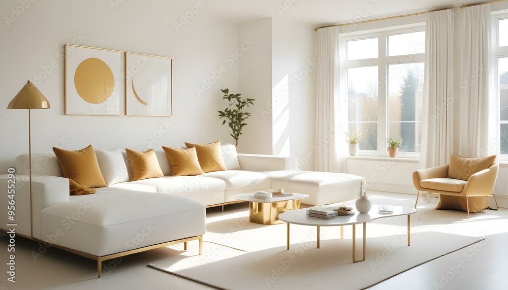 Fototapeta premium Photo interior modern design room 3d illustration