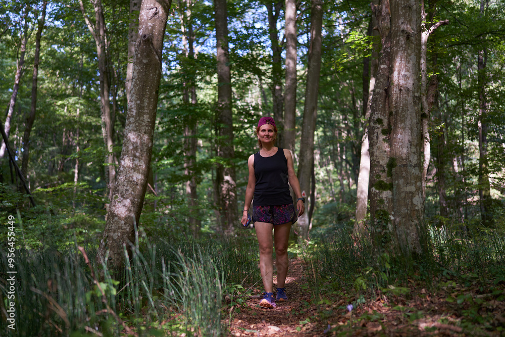 Hiker lady in the forest Hiker lady in the forest