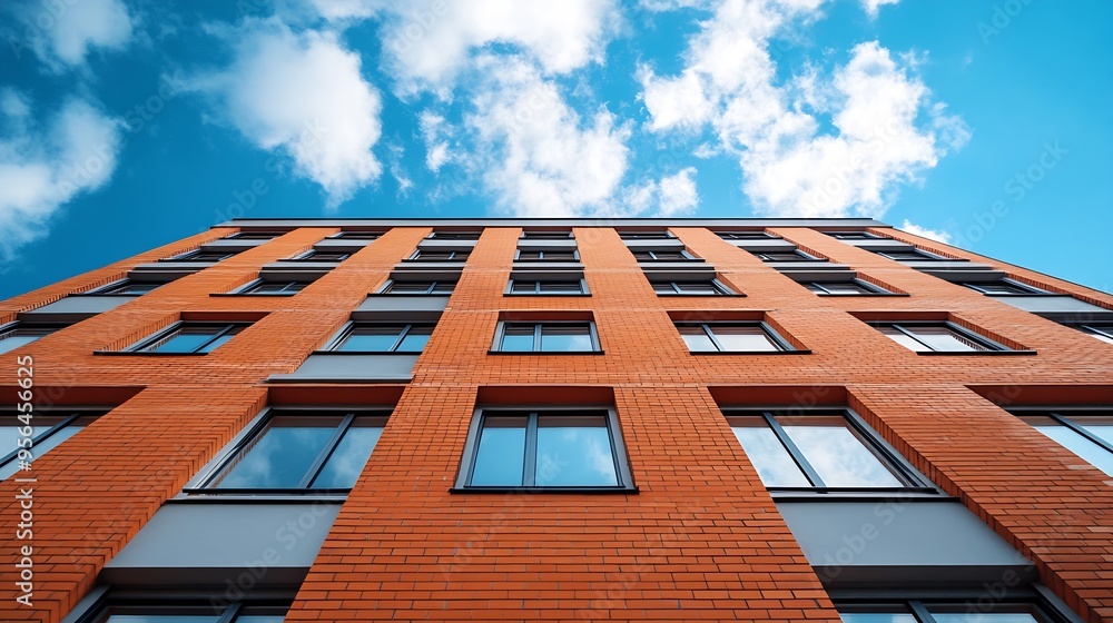 Construction of a multistorey brick building against the sky : Generative AI Construction of a multistorey brick building against the sky : Generative AI