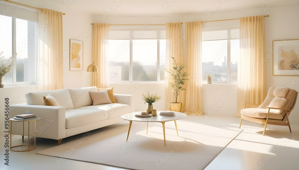 Fototapeta premium Photo interior modern design room 3d illustration