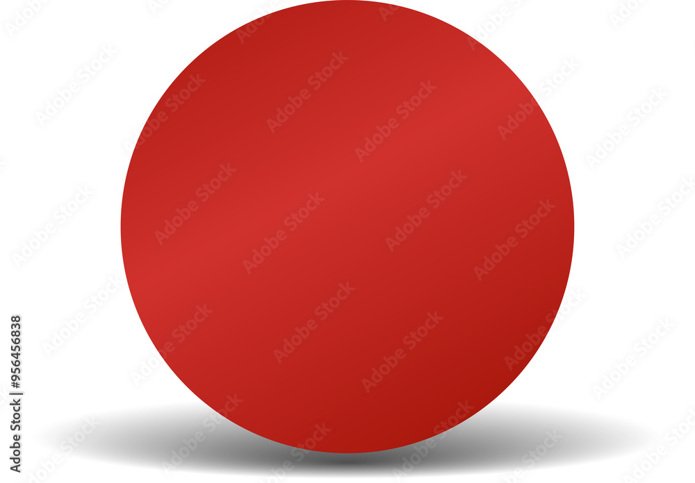 Red paper circle and shadow. Element for design