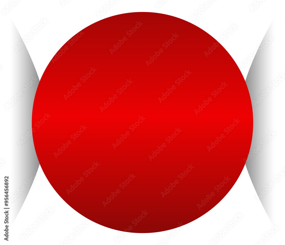 Red paper circle and shadow. Element for design