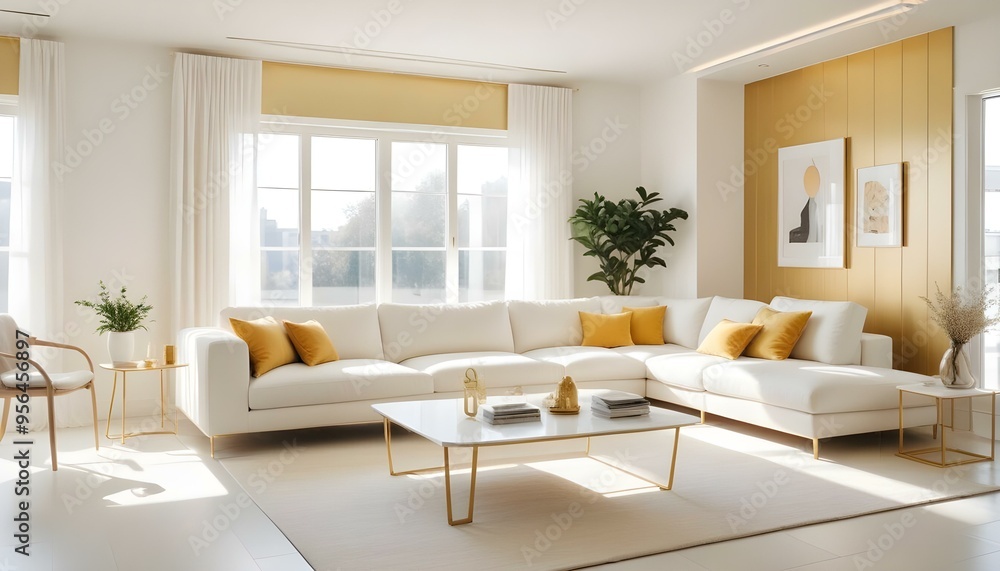 Fototapeta premium Photo interior modern design room 3d illustration