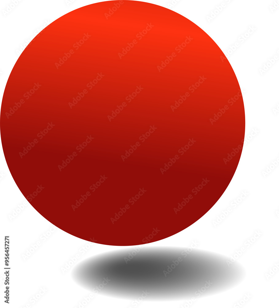 Red paper circle and shadow. Element for design