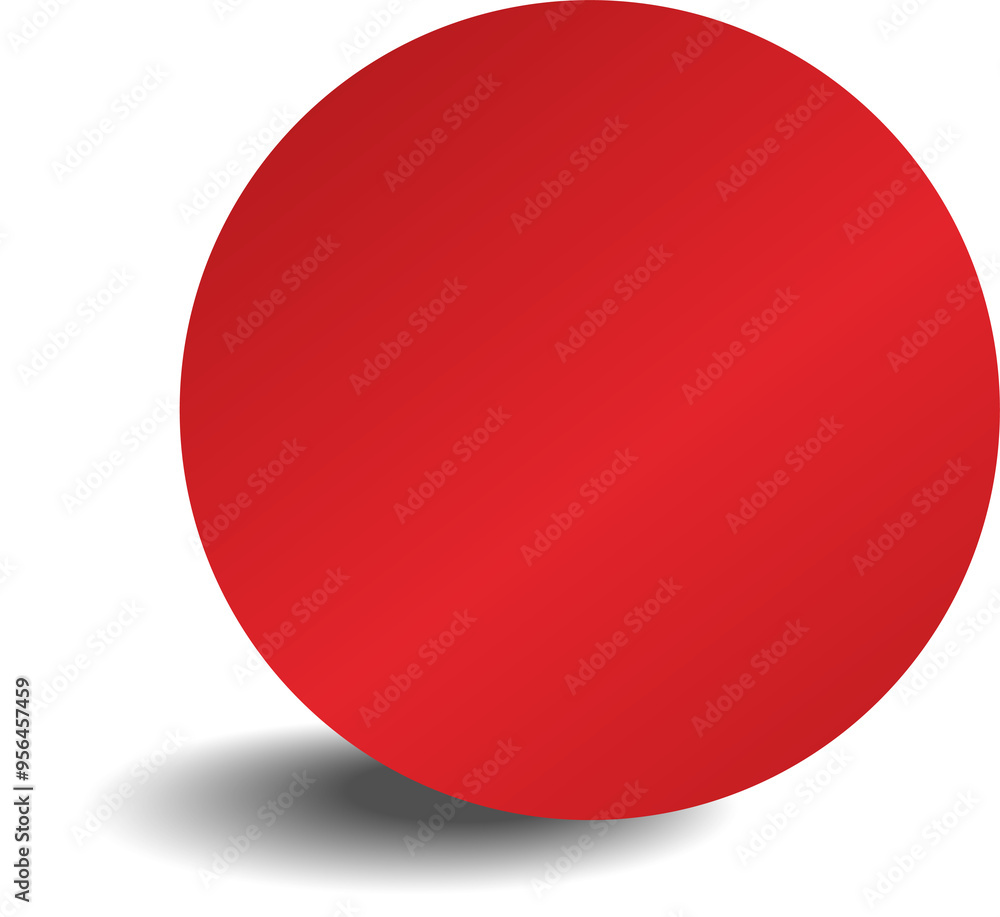 Red paper circle and shadow. Element for design