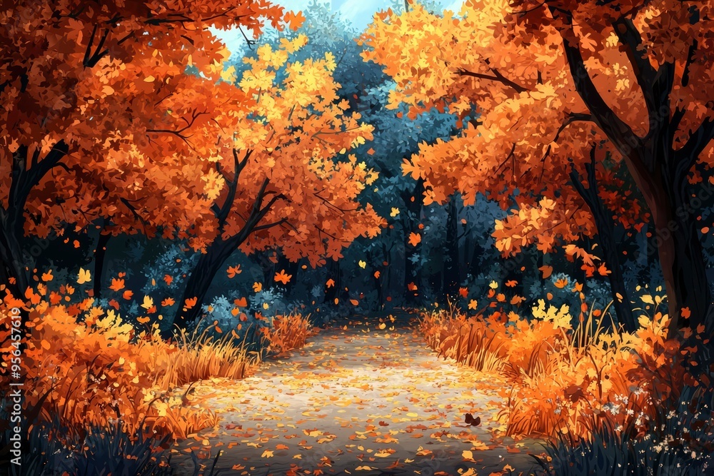 Fototapeta premium A Path Through Autumnal Woods