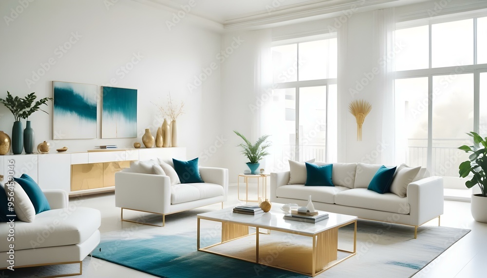 Fototapeta premium Photo interior modern design room 3d illustration