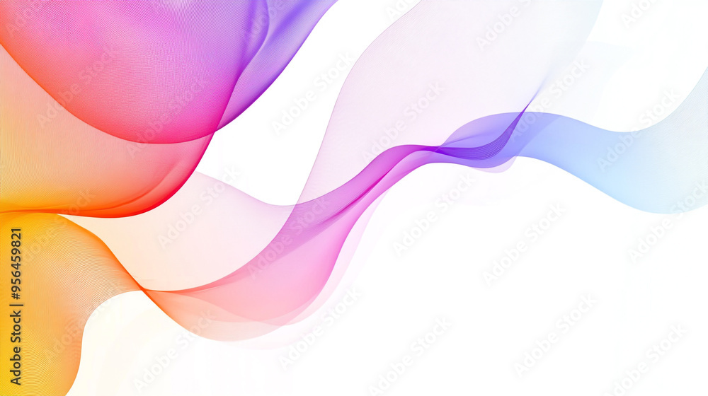 Colorful abstract line background, abstract wave on white background dynamic flowing orange and blue Colorful abstract line background, abstract wave on white background dynamic flowing orange and blue