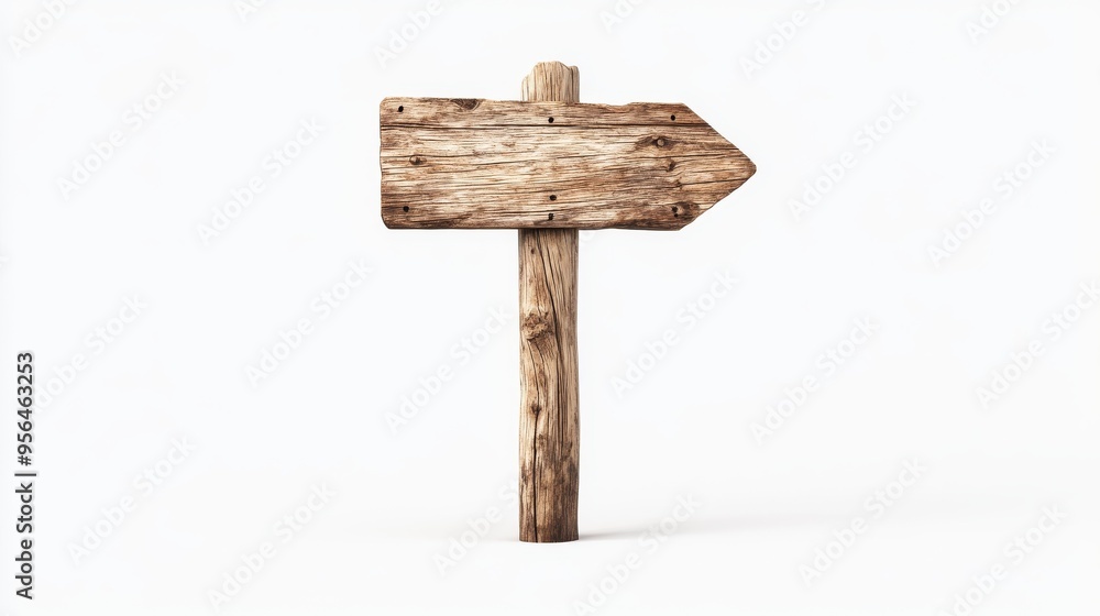 Naklejka premium Rustic Wooden Signpost 3D Illustration for Design with Ample Text Space
