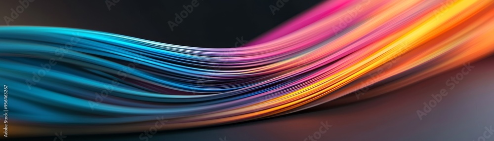 Abstract colorful wavy lines with smooth transitions.