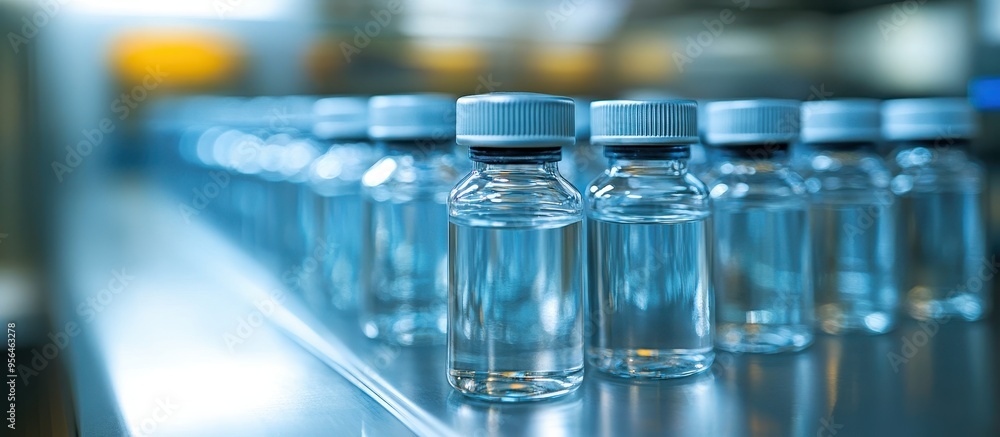 Close-Up of Medical Vials in a Laboratory Setting with Soft Focus Background Close-Up of Medical Vials in a Laboratory Setting with Soft Focus Background