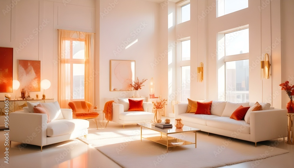 Fototapeta premium Photo interior modern design room 3d illustration